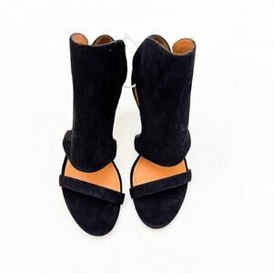 & Other Stories Black Heels Suede Ankle Cuff Sandals Stiletto EU 38 US8 NWOB